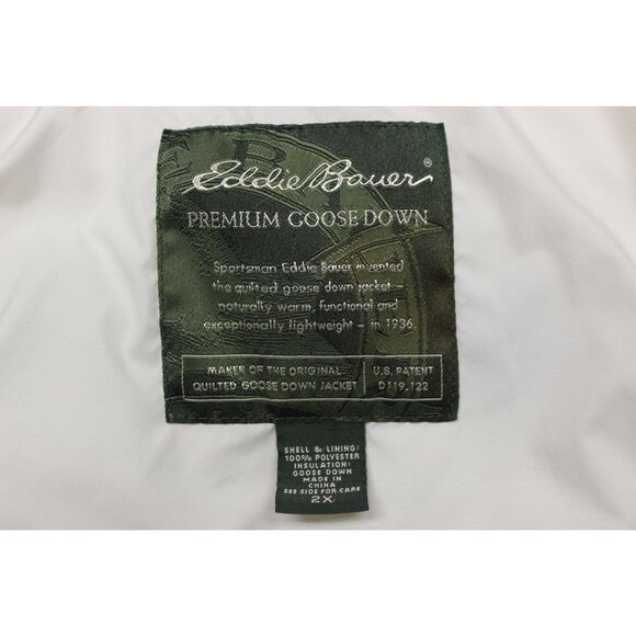 Eddie Bauer women's ivory full zip premium goose down filled puffer jacket 2X - Picture 7 of 16